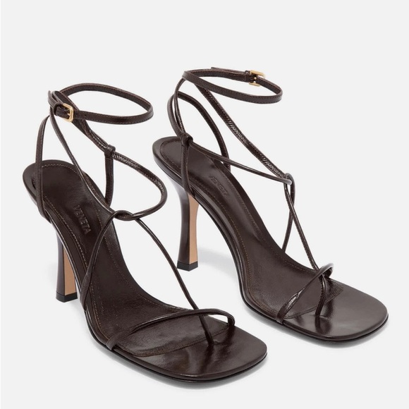 Bottega Veneta Shoes - Bottega Veneta Ladies Brown Barely There 90mm Sandals heels
